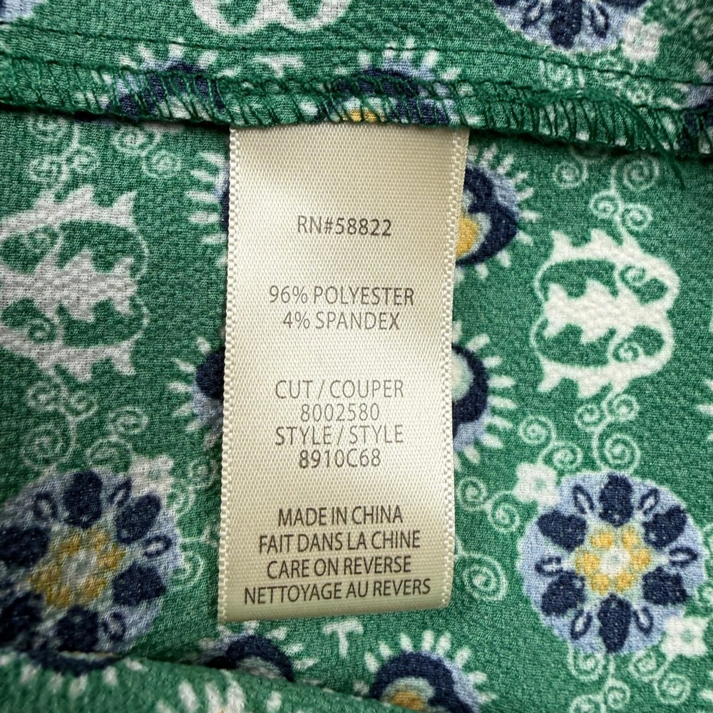 Floral Smocked Max Studio Green Rayon Maxi Dress Size M Medium - Picture 10 of 13